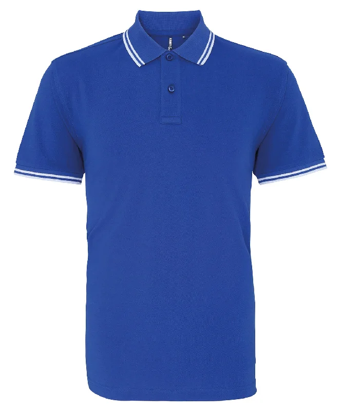 Royal/White - Men's classic fit tipped polo