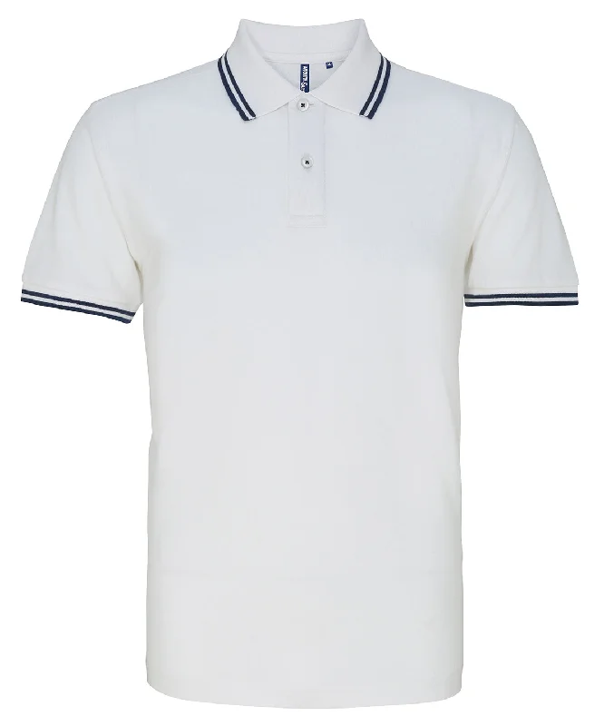 White/Navy - Men's classic fit tipped polo