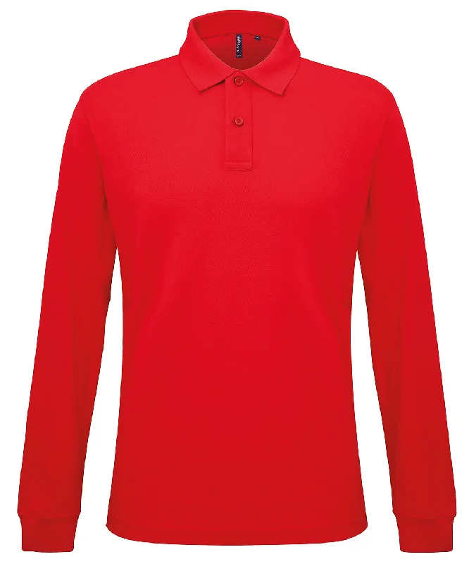 Red - Men's classic fit long sleeved polo