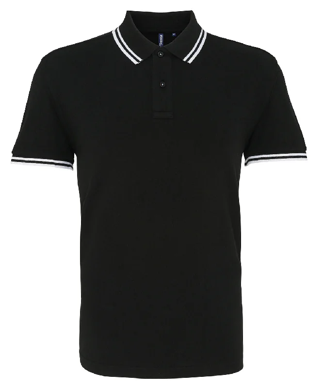 Black/White - Men's classic fit tipped polo