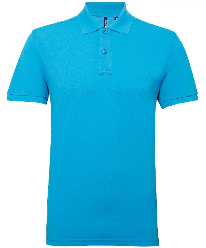 Turquoise - Men’s polycotton blend polo