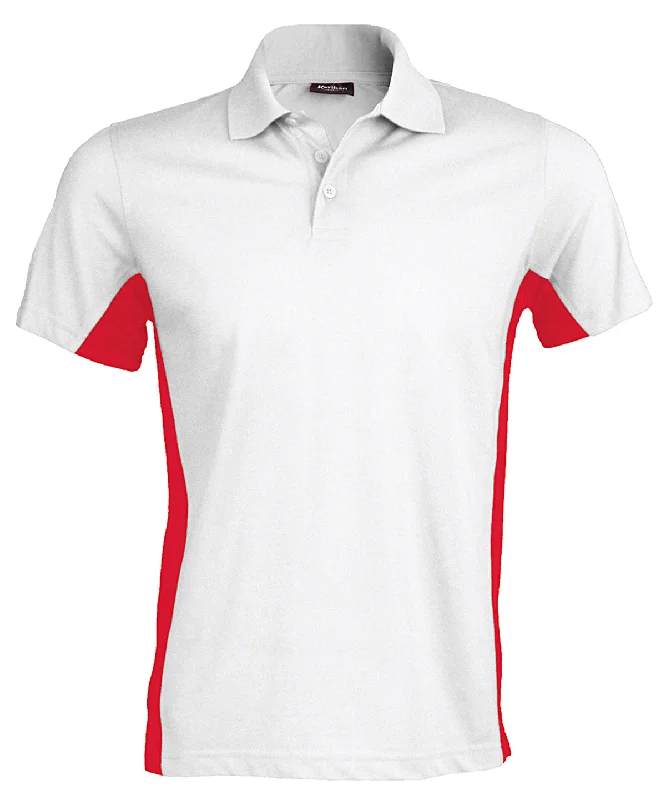 White/Red - Flags short sleeve bi-colour polo shirt