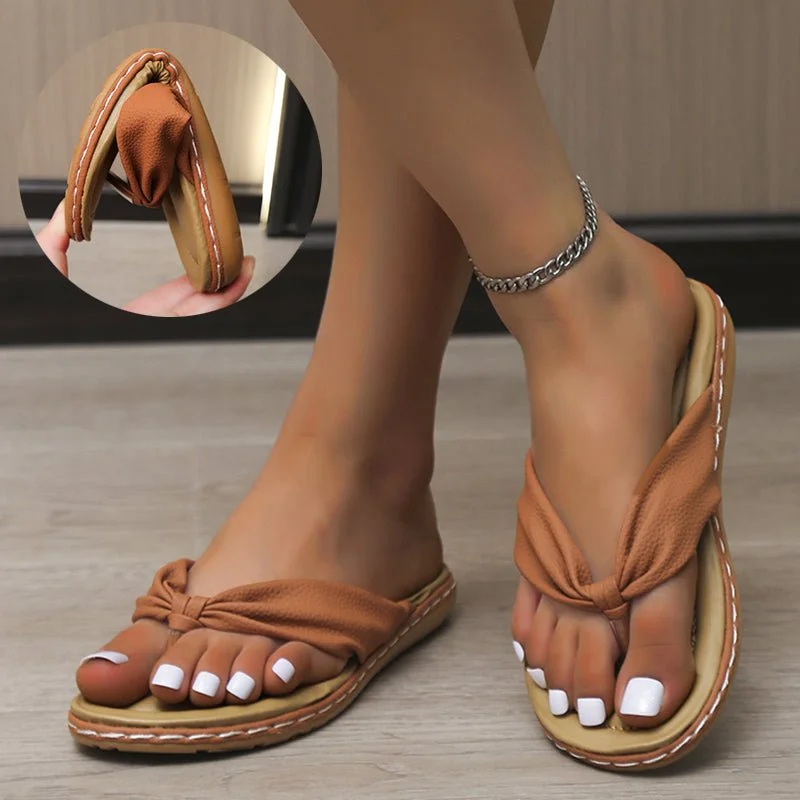 Clip Toe Bow Summer Slippers