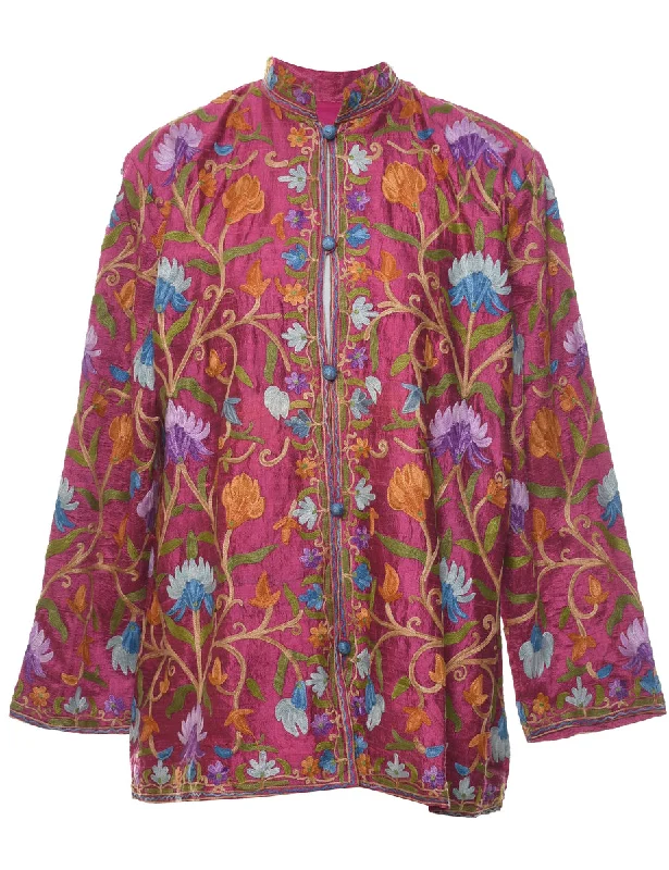 Floral Pattern Multi-Colour Jacket - L