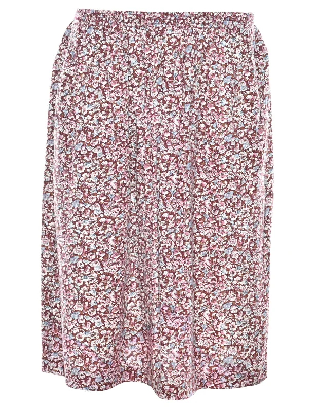 Floral Pattern Skirt - M