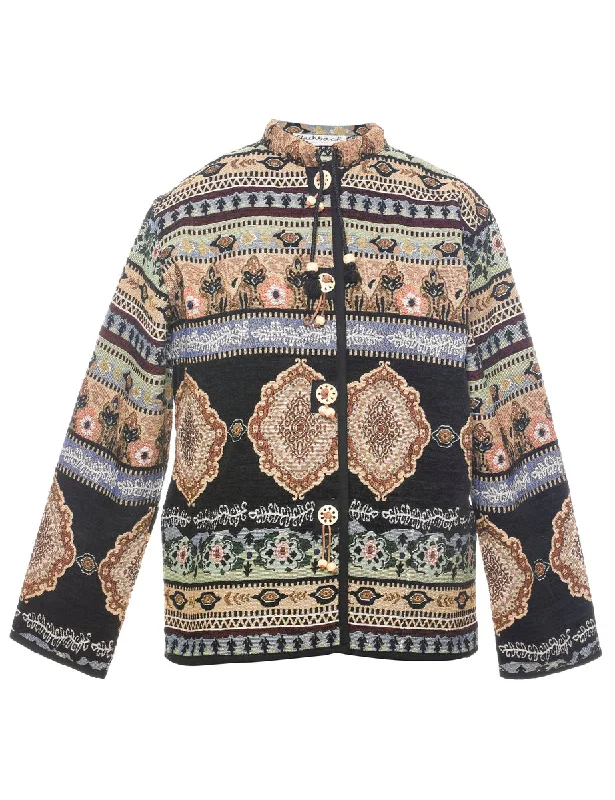 Floral Pattern Tapestry Jacket - L