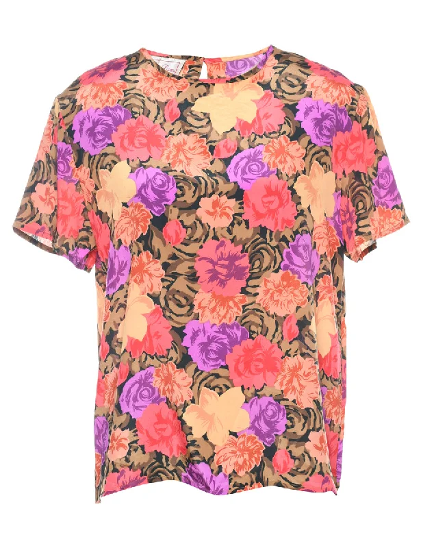 Floral Printed Multi-Colour Top - L