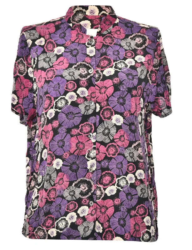 Floral Purple Blouse - L