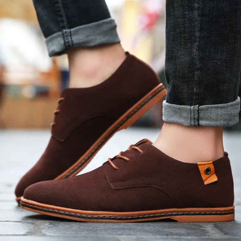 Men's Casual Leather Shoes With Cow Tendon Bottom