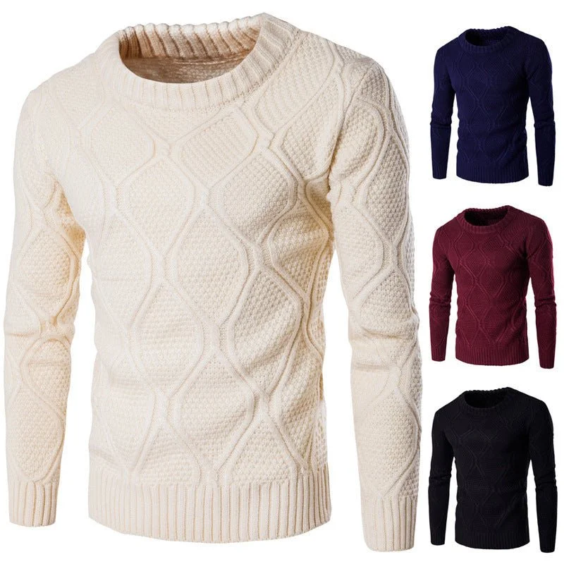 Pure Color Thick Fashion Warm Men's Sweater