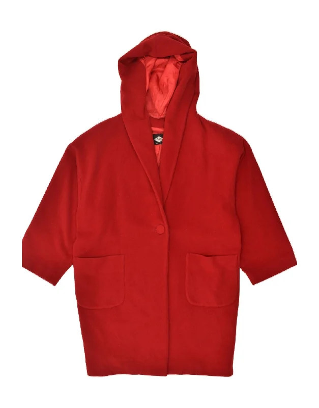 ATOS LOMBARDINI Womens Hooded Overcoat UK 20 2XL Red