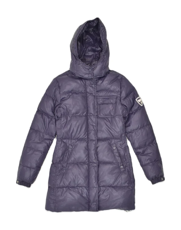 CHAMPION Womens Hooded Padded Coat UK 10 Small Purple Polyester