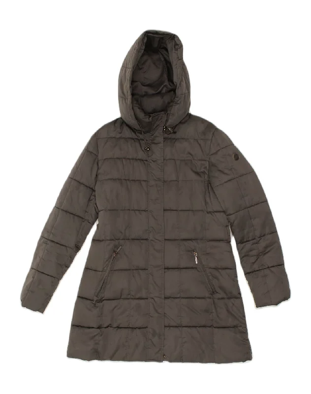 CHAMPION Womens Hooded Padded Coat UK 20 2XL  Grey Polyester