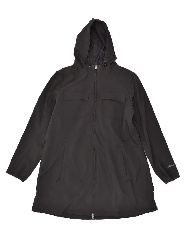 EDDIE BAUER Womens Hooded Rain Jacket UK 20 2XL Black Polyester