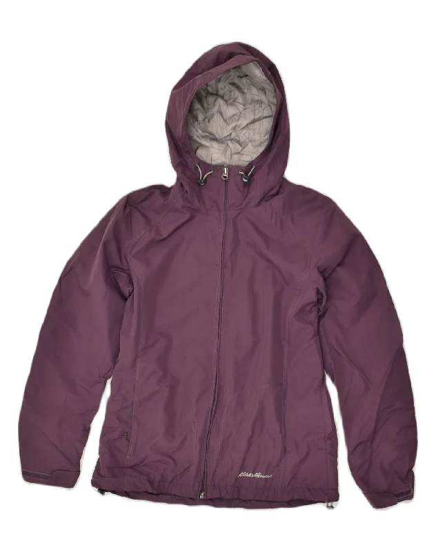 EDDIE BAUER Womens Hooded Windbreaker Jacket UK 6 XS Purple Polyester