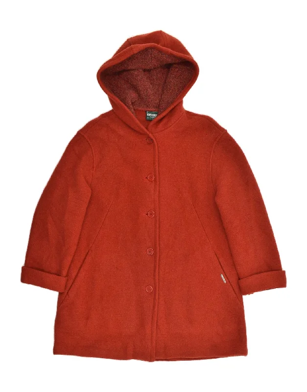 GEIGER Womens Hooded Overcoat EU 44 XL Red New Wool