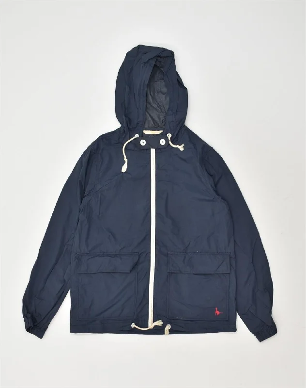 JACK WILLS Womens Hooded Rain Jacket UK 8 Small  Navy Blue Nylon