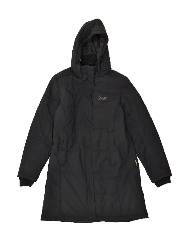 JACK WOLFSKIN Womens Hooded Padded Coat UK 16 Large Black Polyester