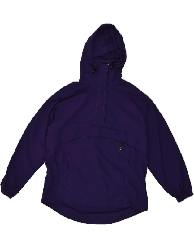 L.L.BEAN Womens Hooded Anorak Jacket UK 10 Small Purple