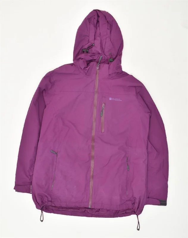 MOUNTAIN WAREHOUSE Womens Hooded Rain Jacket UK 18 XL Purple Nylon