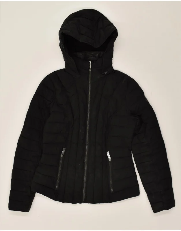 NAUTICA Womens Hooded Padded Jacket UK 10 Small Black Polyester