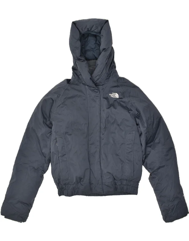 THE NORTH FACE Womens Hooded Padded Jacket UK 14 Medium Navy Blue