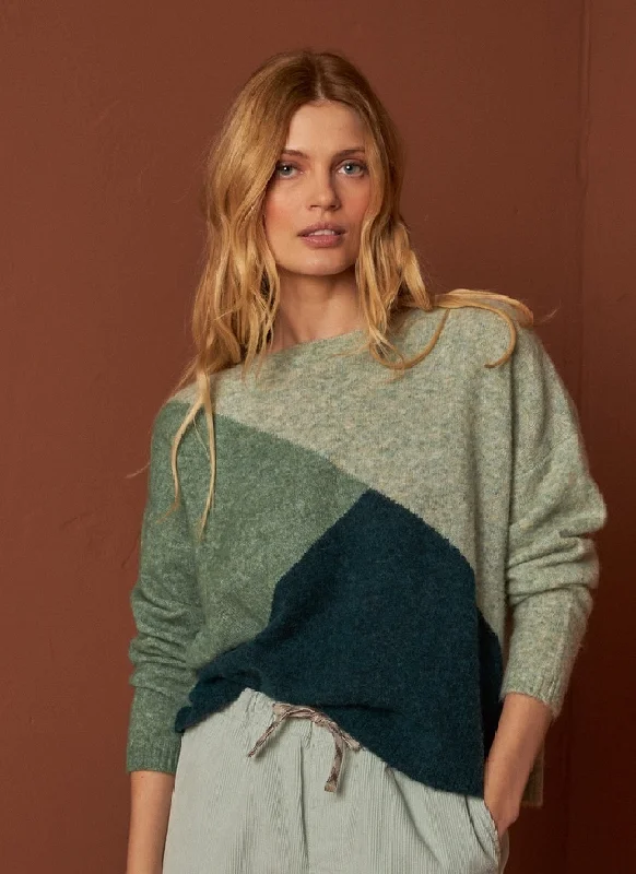 Indi & Cold Colour Block Intarsia Sweater