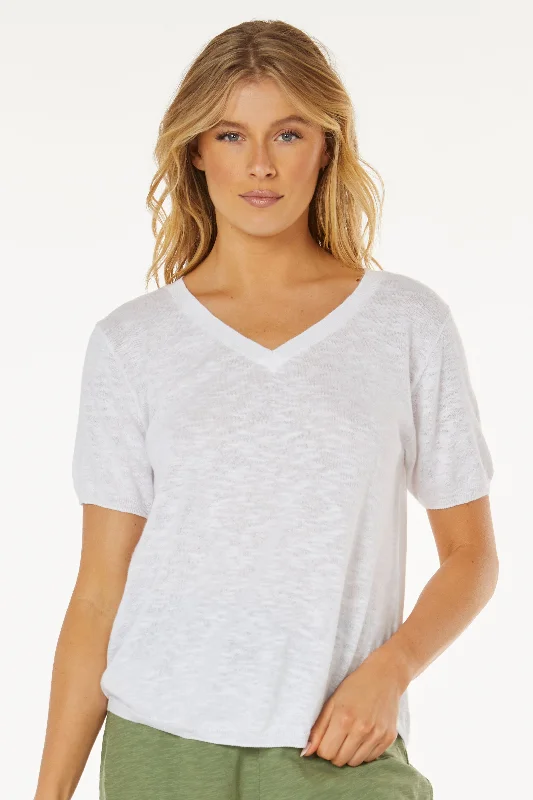 Mododoc Short Sleeve V-Neck Summer Sweater