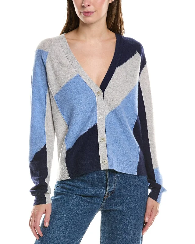 InCashmere Colorblock Cashmere Cardigan