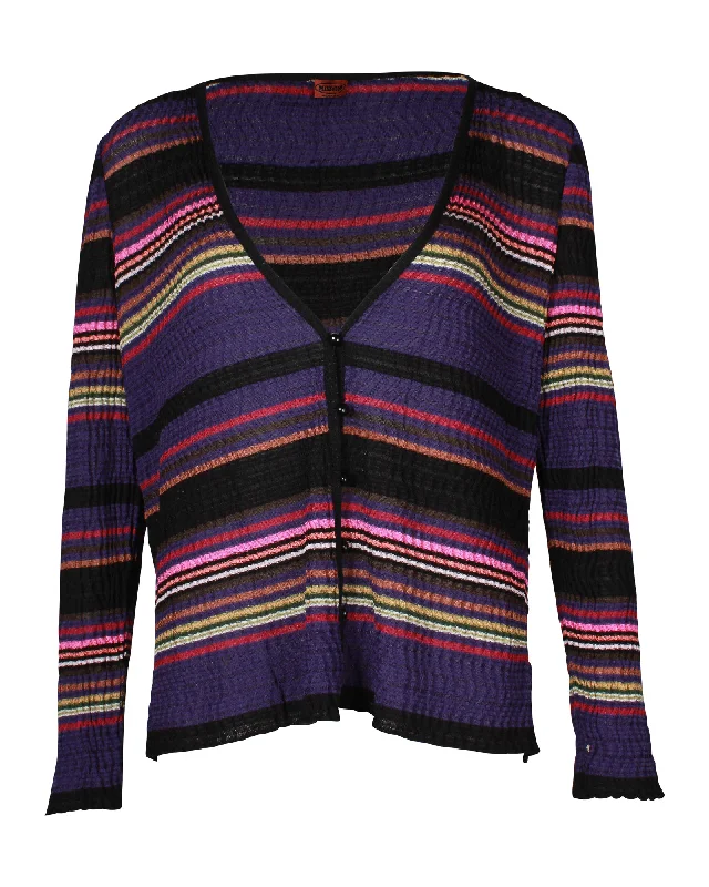 Missioni Striped Cardigan in Multicolor Rayon