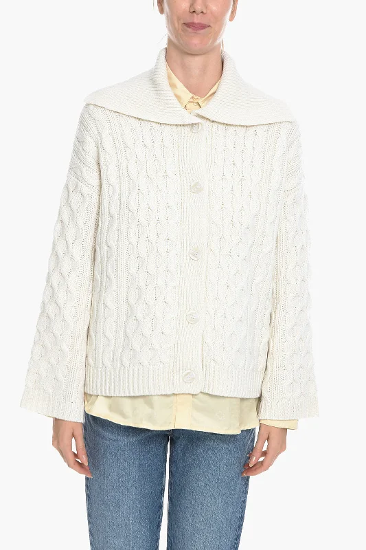 Samsoe Samsoe Wool Blend Cable-Knit KAYA Cardigan