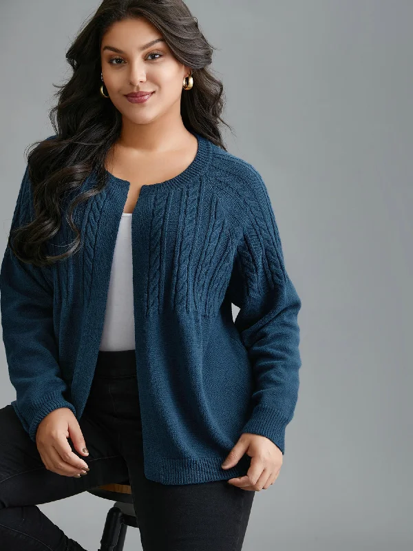 Supersoft Essentials Cable Knit Open-Front Cardigan