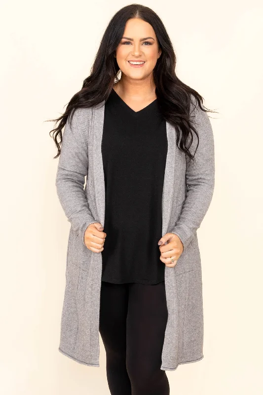 Wishing for Lovely Weather Cardigan, Heather Grey