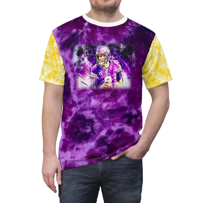 Unisex Cut & Sew Tee - Purple/Gold Tie-Dye - Color Blast