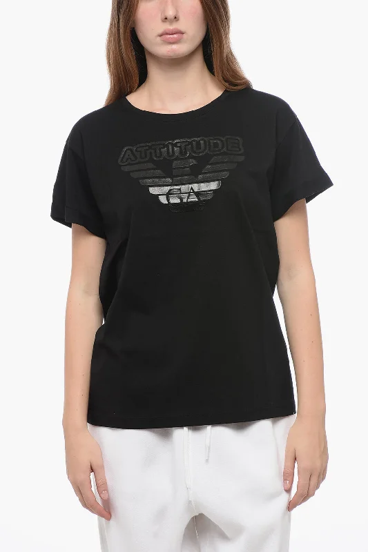 Armani EMPORIO Crew Neck ATTITUDE T-Shirt with Ton sur Ton Logo