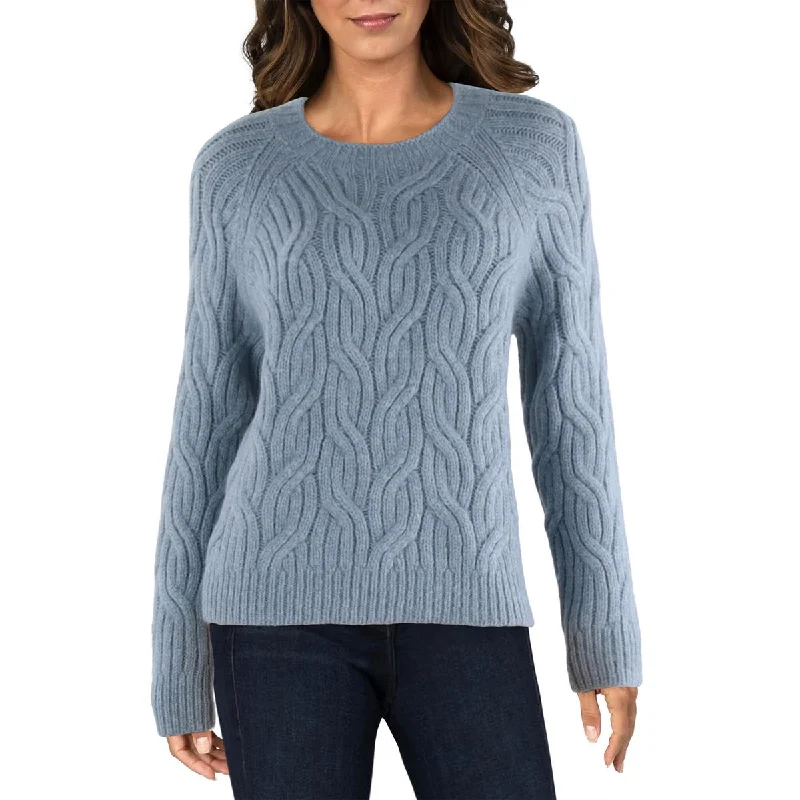 Womens Alpaca Cable Knit Pullover Sweater