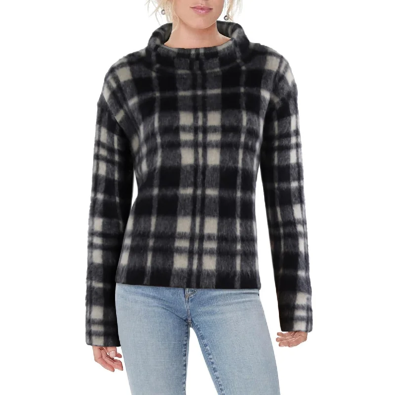 Womens Alpaca Plaid Pullover Sweater