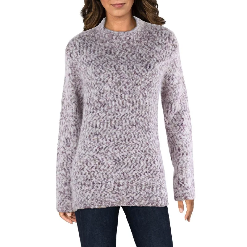 Womens Marled Mock Neck Pullover Sweater