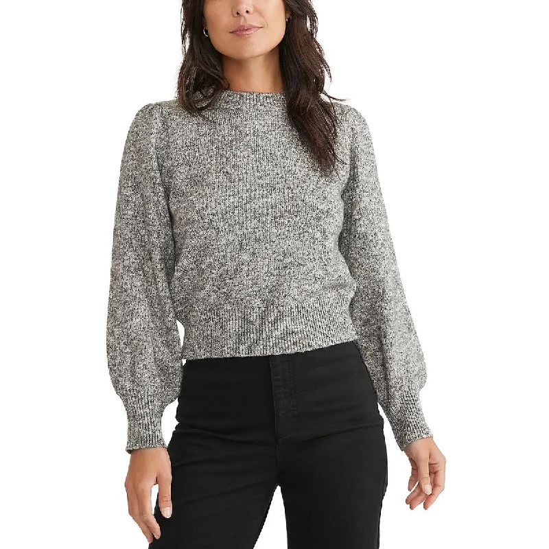 Womens Knit Ribbed Trim Pullover Sweater