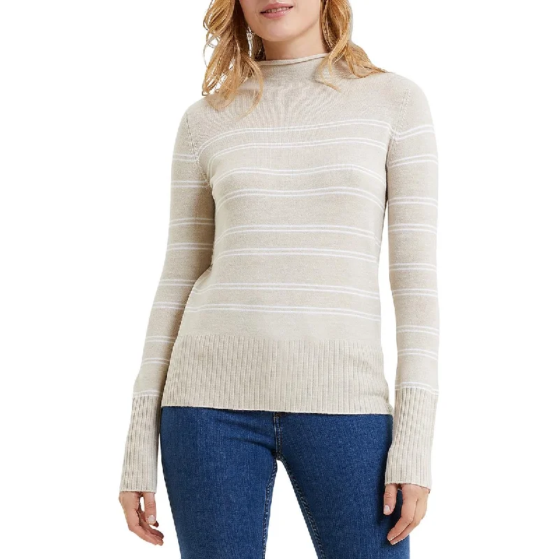 Womens Fitted Funnel Neck Pullover Sweater