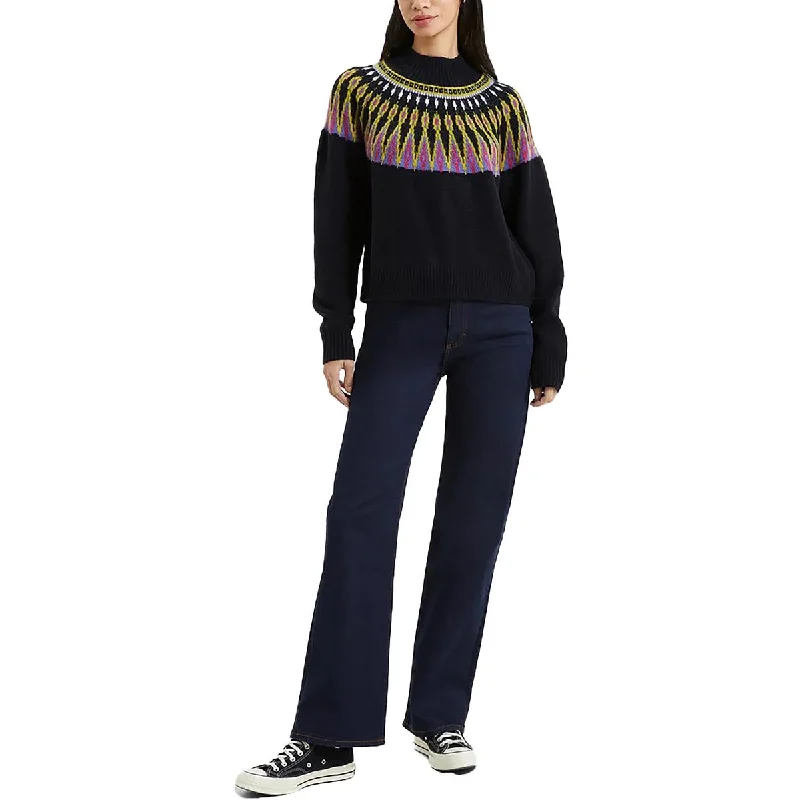 Jolee Womens Fair Isle Mock Neck Pullover Sweater