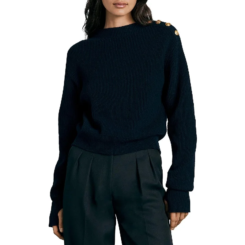 Womens Ribbed Crewneck Pullover Sweater