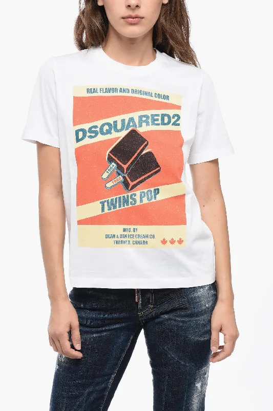 Dsquared2 Crew Neck TWINS POP Cotton T-Shirt