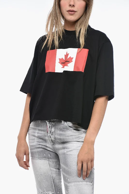 Dsquared2 Oversized Crop T-Shirt with Logo