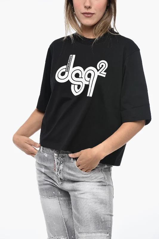 Dsquared2 Oversized Crop T-Shirt with Logo