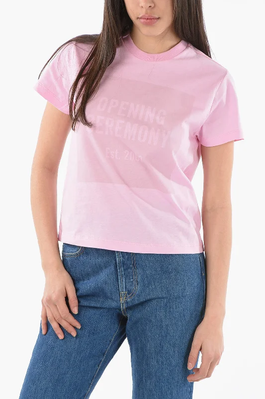 Opening Ceremony Cotton BOX LOGO Crop T-Shirt