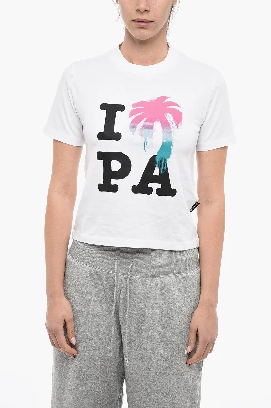 Palm Angels Cropped I LOVE PA Printed T-shirt