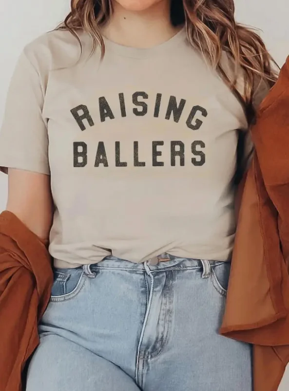 Raising Ballers Graphic T-Shirt In Tan