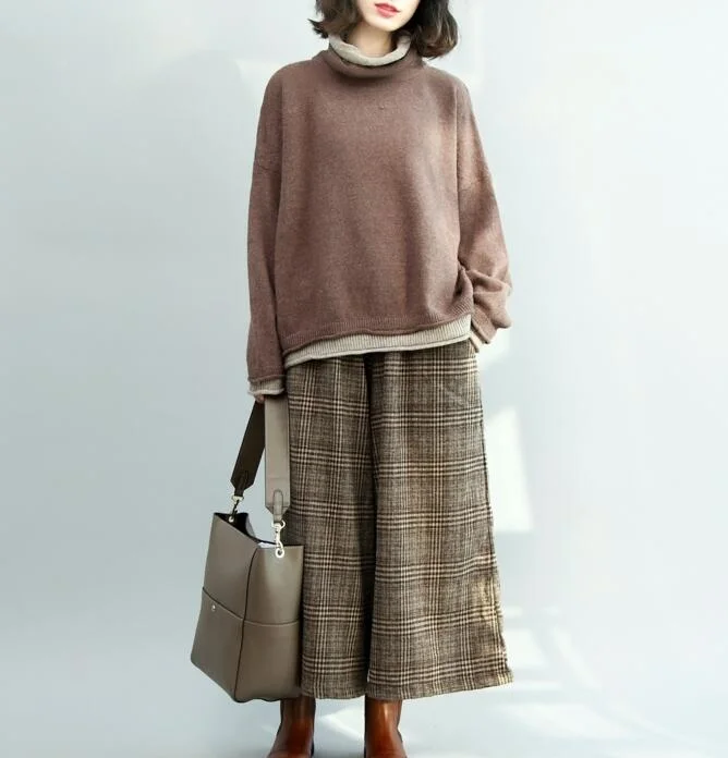 Long Sleeve  loose Style Women Dress Woolen Knit Sweater