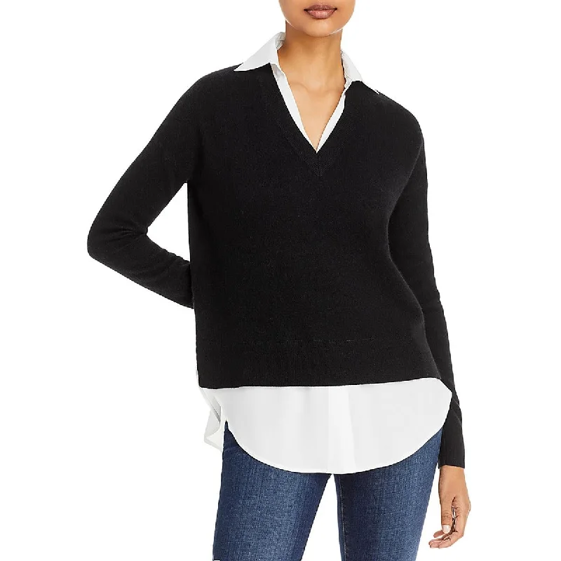 Private Label Womens Cashmere Layered Pullover Sweater